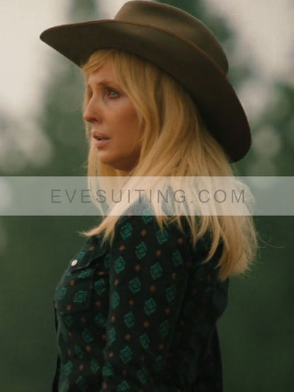 Beth Dutton Green Printed And Black Shirt