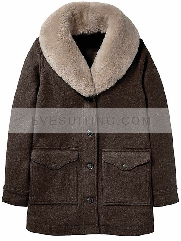 Beth Dutton Yellowstone Fur Shawl Collar Coat