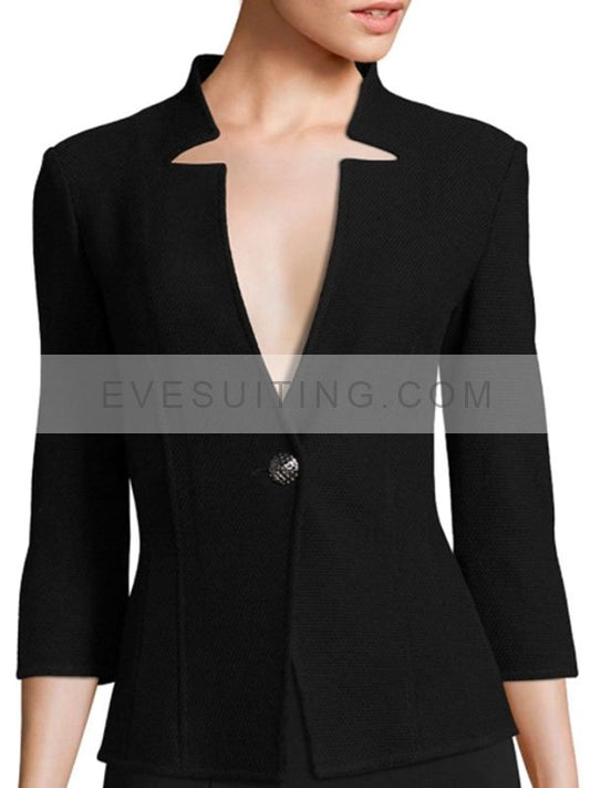 Yellowstone Beth Dutton Notch Neck Black Jacket