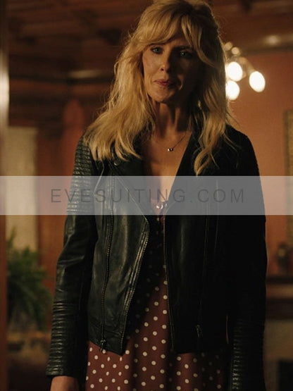 Beth Dutton Yellowstone SO4 Kelly Reilly Black Leather Motorcycle Jacket