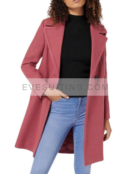 Betty Cooper Riverdale Season 4 Lili Reinhart Pink Wool Trench Coat