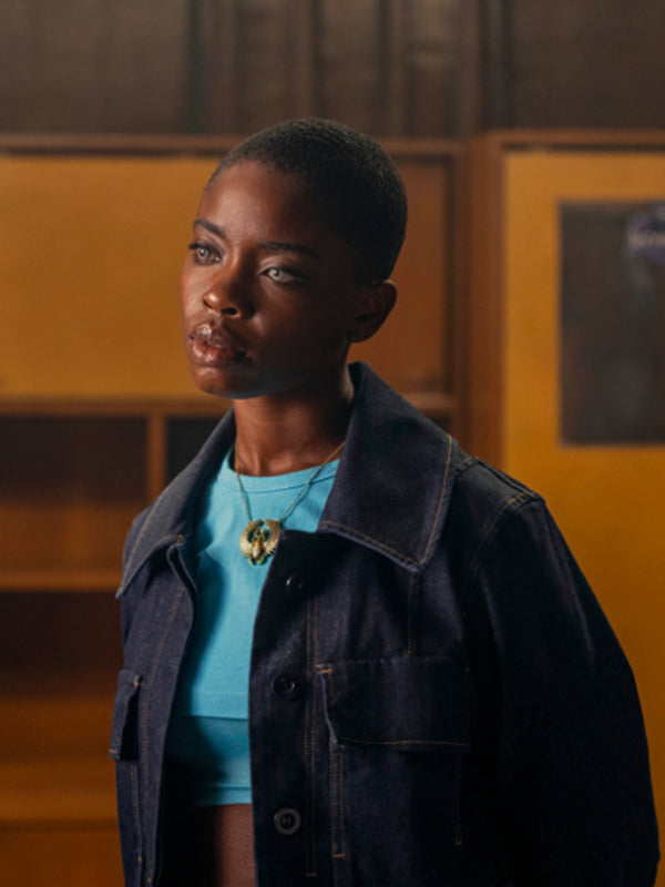 Bianca Barclay Wednesday 2022 Joy Sunday Black Denim Jacket