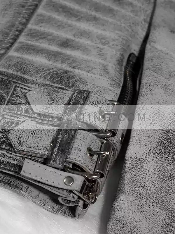 Biker Weathered Quilted Leather Jacket