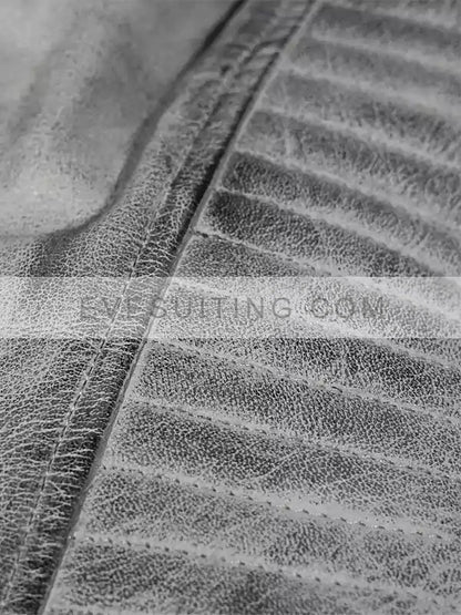 Biker Weathered Smoke Gray Quilted Jacket