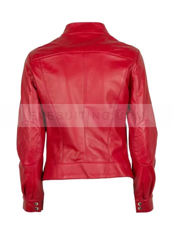 Biker Women’s Genuine Leather Red Jacket