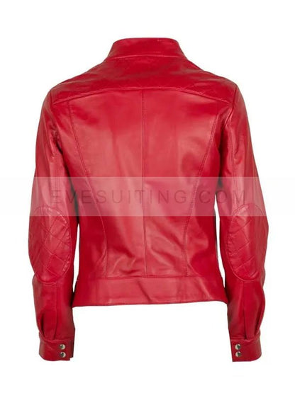 Biker Women’s Genuine Leather Red Jacket