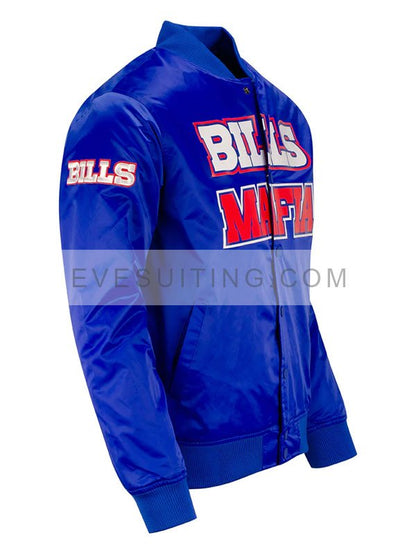 Bills Mafia Starter Blue Varsity Bomber Jacket