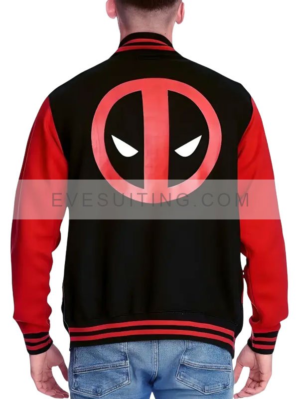 Black And Red Letterman Logo Jacket