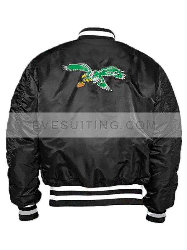 Black Philadelphia Eagles MA-1 Bomber Jacket