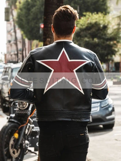 Black, Red And Blue Leather Jacket - Recreation