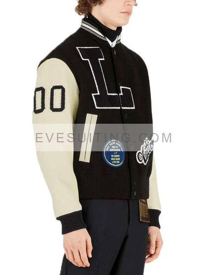 BlackAF Black And White Kenya Barris Letterman Jacket