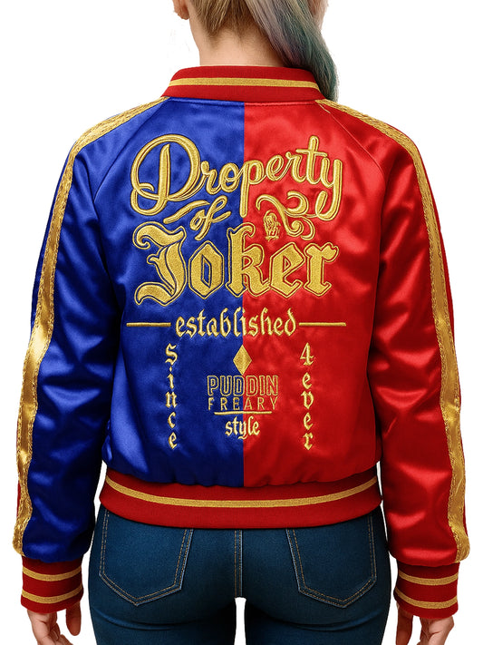 Blue and Red Harley Quinn Property Of Joker Jacket