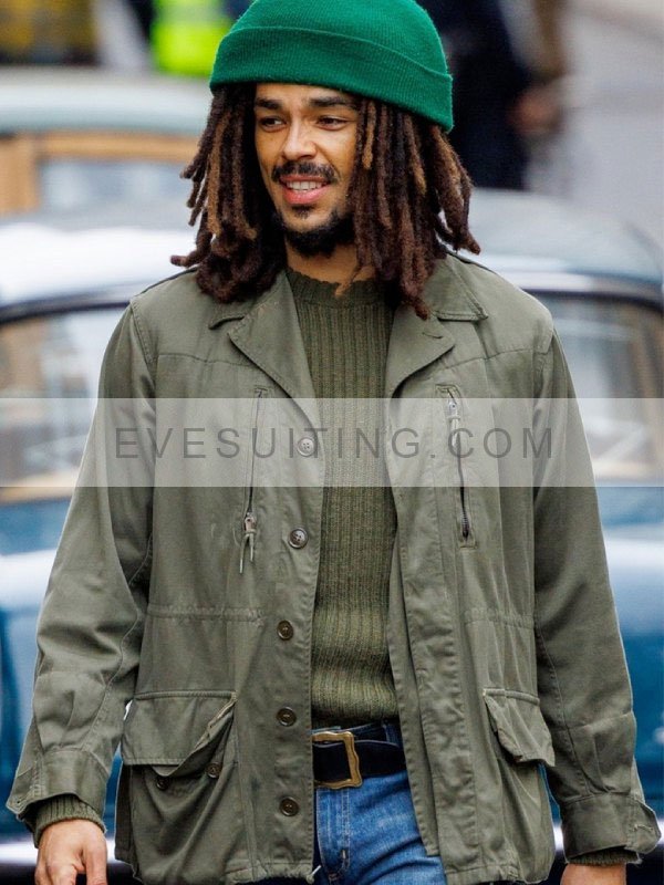 Bob Marley One Love 2024 Kingsley Ben-Adir Green Jacket