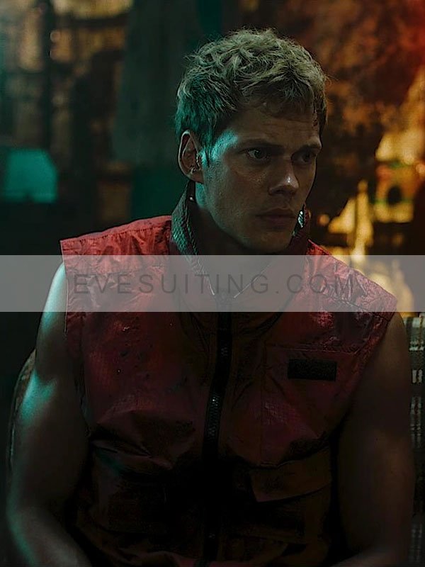 Boy Kills World 2024 Bill Skarsgård Red Vest