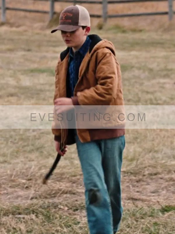 Brecken Merrill Yellowstone S04 Tate Dutton Brown Hooded Jacket