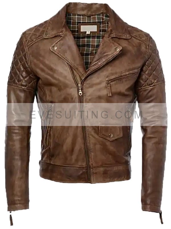 Men's Motorcycle Brown Vintage Leather Jacket