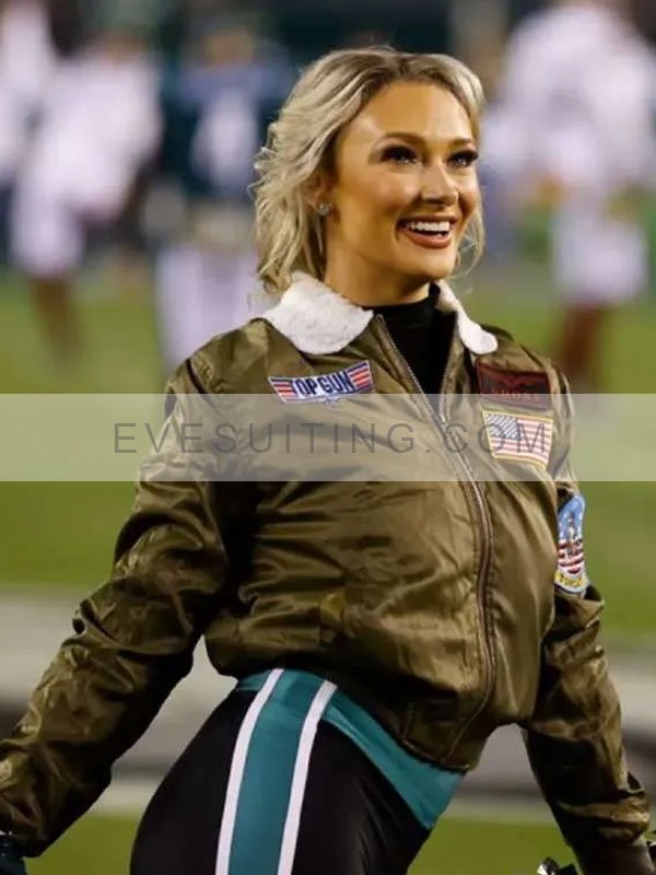 Brown Philadelphia Eagles Cheerleaders Top Gun Bomber Jacket