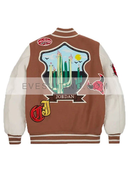 Brown Varsity Travis Scott x Jordan Jacket