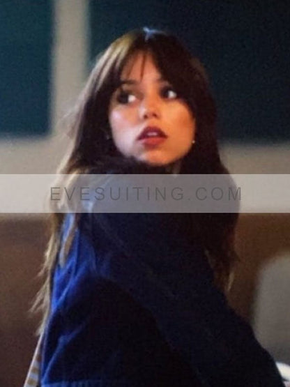 Cairo Sweet Movie Miller’s Girl 2024 Jenna Ortega Blue Denim Cropped Jacket