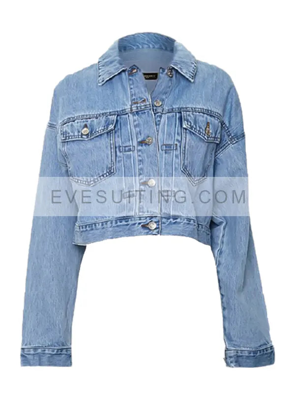 Camille Razat Emily In Paris Denim Blue Jacket