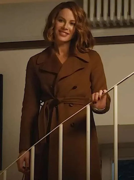 Canary Black 2024 Kate Beckinsale Brown Coat
