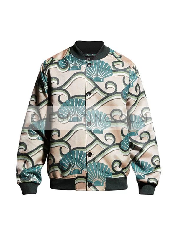 Carlton Banks Tv Show Bel-Air 2022 Olly Sholotan Jacquard Bomber Jacket