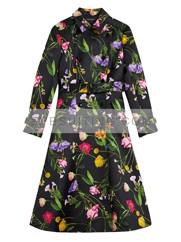 Carrie Preston Elsbeth 2024 Black Floral Coat