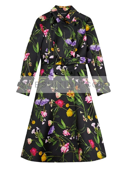 Carrie Preston Elsbeth 2024 Black Floral Coat
