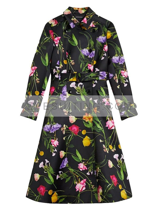 Carrie Preston Elsbeth 2024 Black Floral Coat