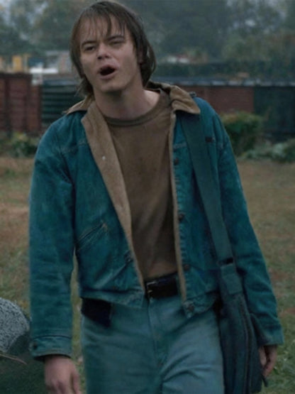 Charlie Heaton Tv Series Stranger Things Jonathan Byers Denim Blue Jacket