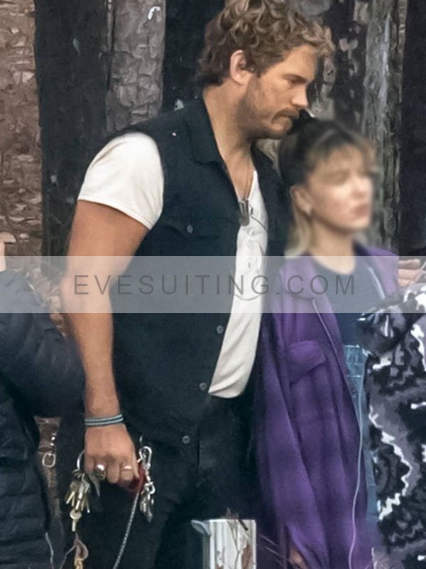 Chris Pratt The Electric State 2024 Black Vest