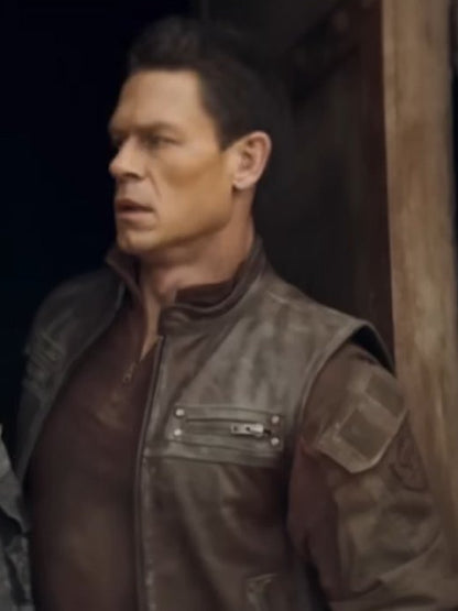 Chris Van Horne Movie Hidden Strike 2023 John Cena Black Leather Vest