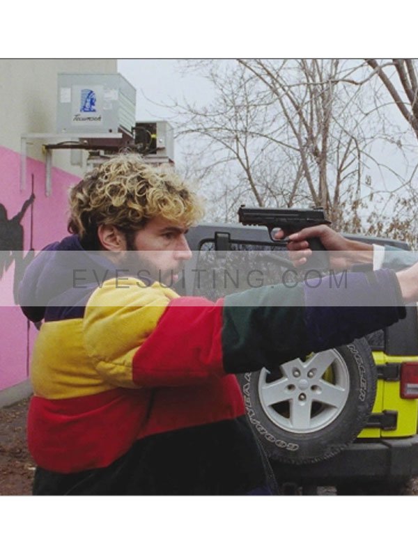 Christopher Abbott Movie On The Count Of Three Kevin Multicolor Puffer Jacket