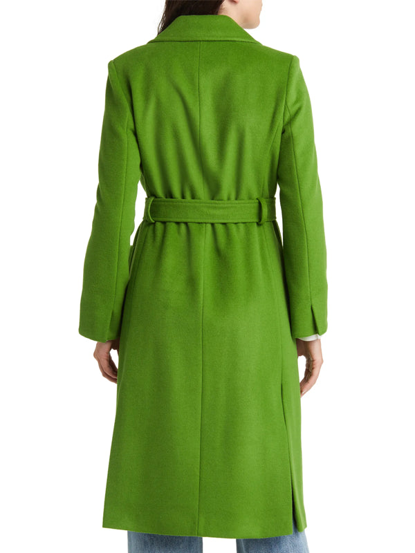 Clover Green Wool Wrap Coat
