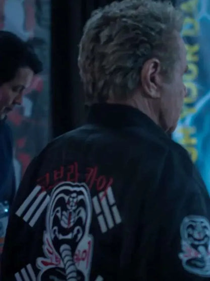Cobra Kai S06 Martin Kove Black Bomber Jacket