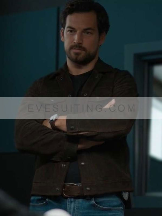 Cole Ellis Wild Cards 2024 Brown Leather Jacket