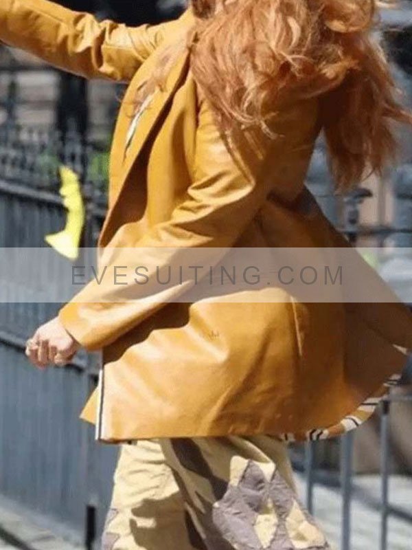 Colleen Hoover’s It Ends With Us 2024 Mustard Leather Coat