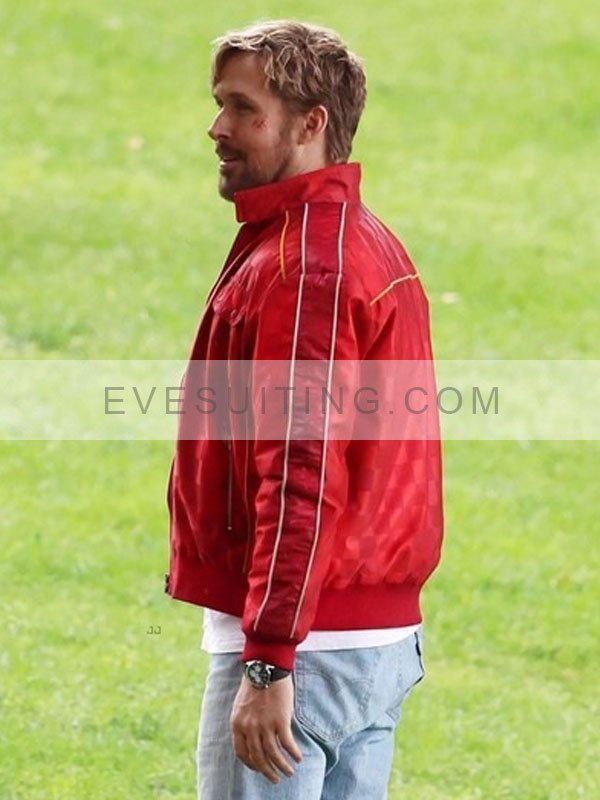 Colt Seavers Red Checkered Bomber Jacket