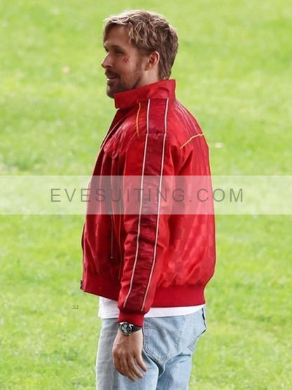 Colt Seavers Red Checkered Bomber Jacket