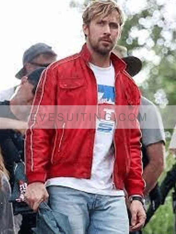 Colt Seavers The Fall Guy 2024 Ryan Gosling Red Bomber Checkered Jacket