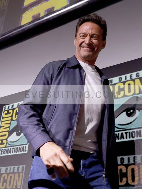 Comic-Con 2024 Hugh Jackman Blue Cotton Jacket