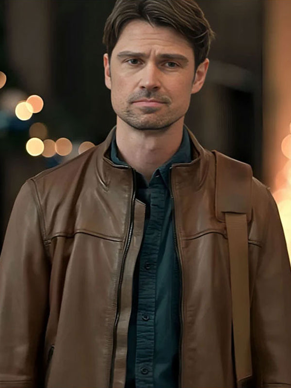 Corey Sevier The Christmas Charade 2024 Josh Brown Leather Jacket