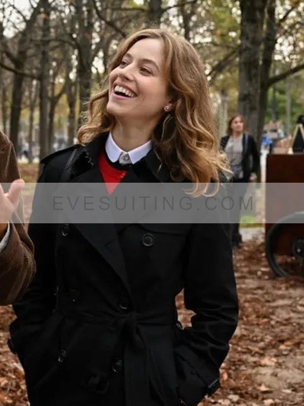 Coup de Chance 2024 Lou de Laâge Black Trench Coat