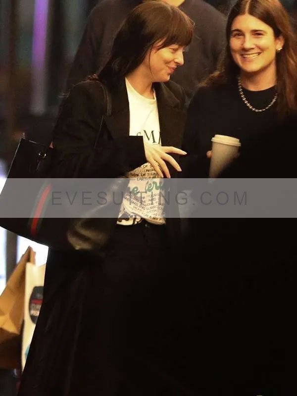 Dakota Johnson Black Coat