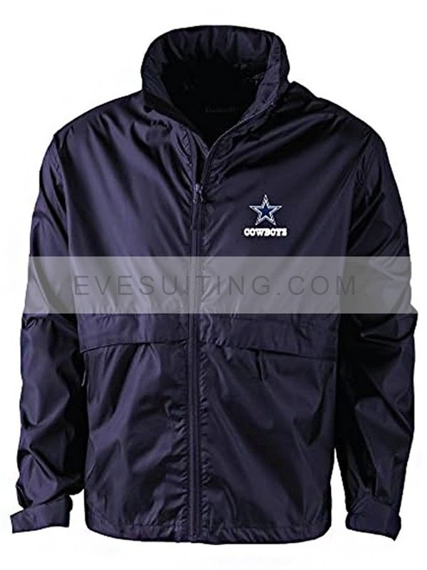 Dallas Cowboys Zipper Blue And Grey  Jacket For Men's