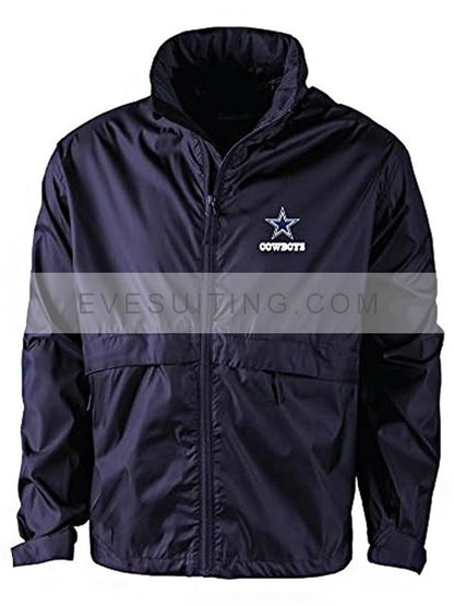 Dallas Cowboys Zipper Blue And Grey  Jacket For Men's