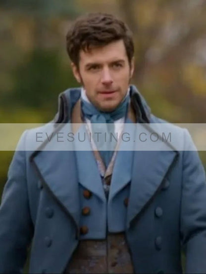 Dan Jeannotte Movie Sense And Sensibility 2024 Edward Blue Cotton Coat
