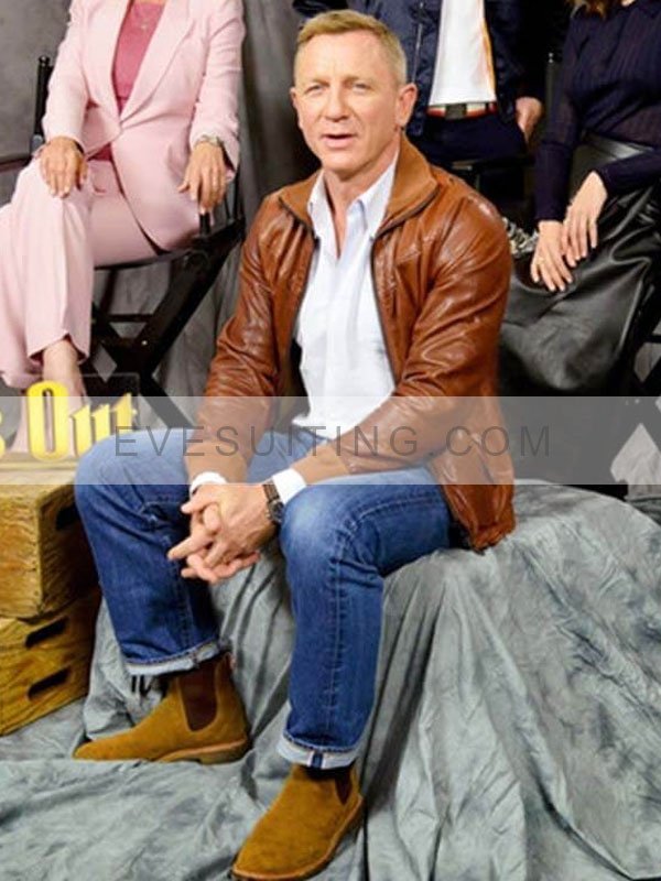 Daniel Craig Leather Brown Jacket