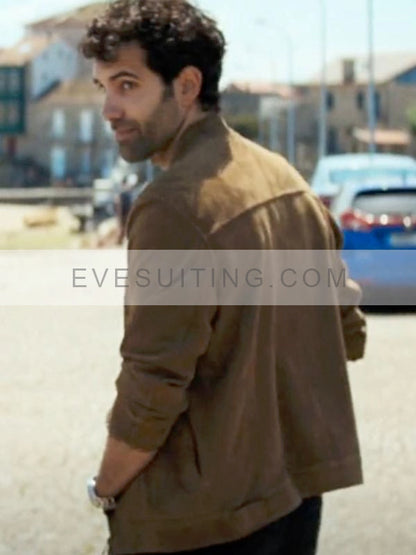 Daniel TV Series Gangs Of Galicia 2024 Tamar Novas Suede Leather Jacket