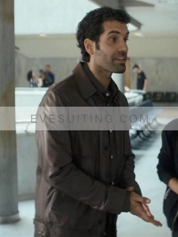 Daniel TV Series Gangs Of Galicia Season 1 Tamar Novas Brown Leather Jacket